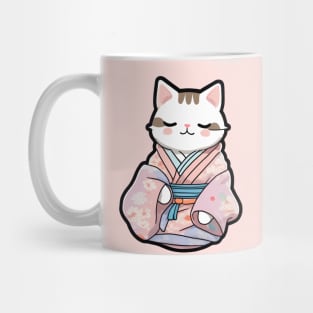 Cute cat in a kimono Mug